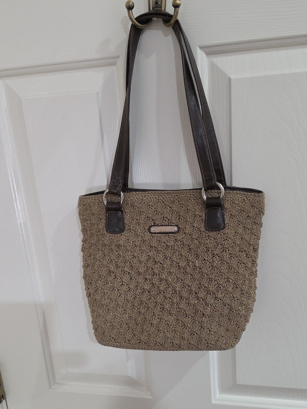 Vintage G.H. Bass & Co. Tan Crochet Boho Shoulder Bag - Y2K/90s